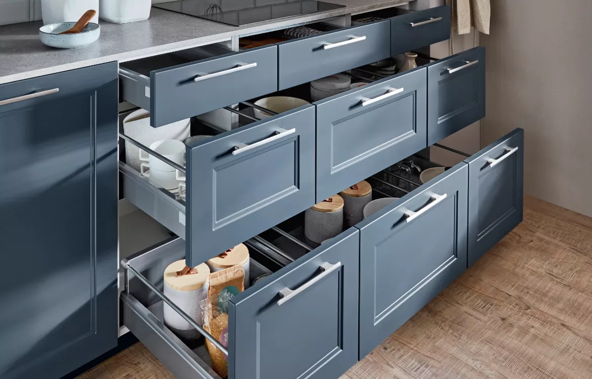 Atrium Trend Landhausküche fjordblau