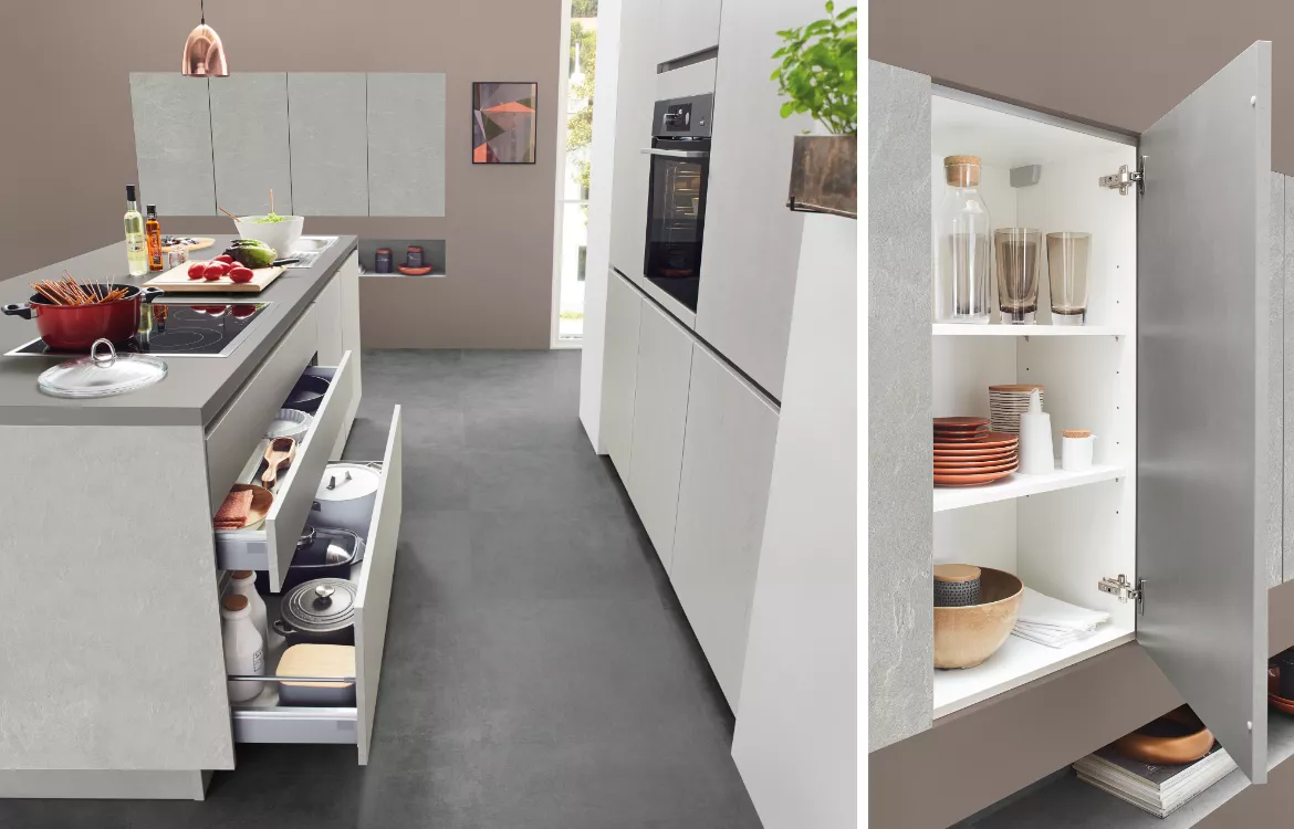 Kompromisslos edle Küche aus dem Programm Cemento