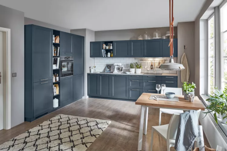 Atrium Trend Landhausküche fjordblau