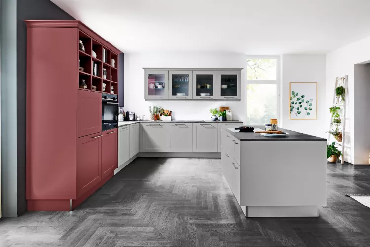 Interliving Küchenkombination grau rot
